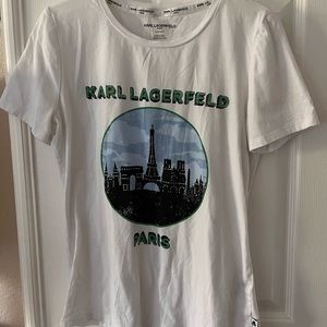 Karl Lagerfeld women’s White Graphic T-Shirt